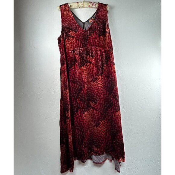 Johnny Was Womens Belle Velvet Tank Dress Size XL Multicolor Silk Rayon New